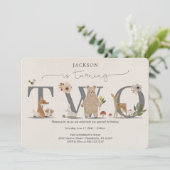 Boho Woodland 2nd Birthday Invite Second Birthday 招待状 (スタンド正面)