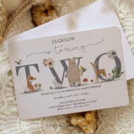 Boho Woodland 2nd Birthday Invite Second Birthday 招待状