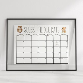 Boho Woodland Animalsシャワー推定期日サイン ポスター