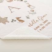 Boho Woodland Animalsスクリプトベビー誕生統計 シェルパブランケット (3/4)