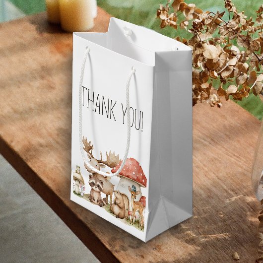Boho Woodland Animals赤ちゃんシャワーのお願い スモールペーパーバッグ