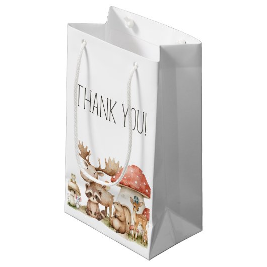 Boho Woodland Animals赤ちゃんシャワーのお願い スモールペーパーバッグ (正面アングル)