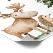 Boho Woodland Animals赤ちゃんシャワーカードギフトサイン ポスター (角)