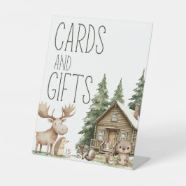 Boho Woodland Animals赤ちゃんシャワーカードギフト 台座サイン