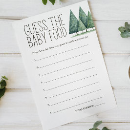 Boho Woodland Animals赤ちゃんシャワー食品ゲームを推測 チラシ