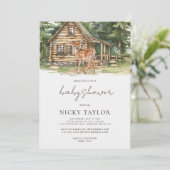 Boho Woodland Animals赤ちゃんシャワー 招待状 (スタンド正面)