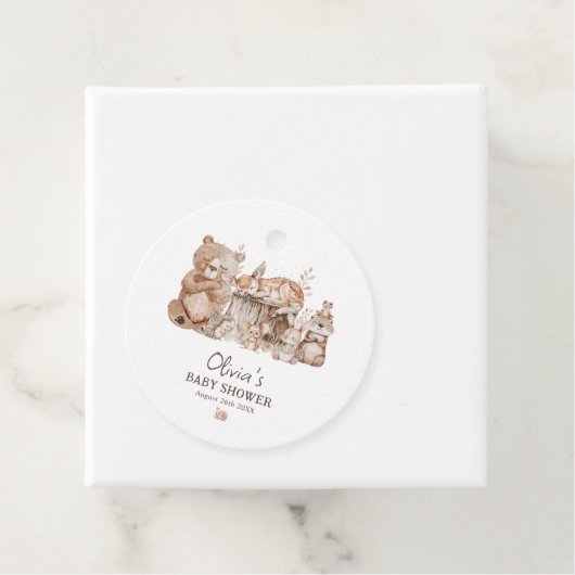 Boho Woodland Animals赤ちゃん男女兼用シャワー フェイバータグ (インサイチュ)