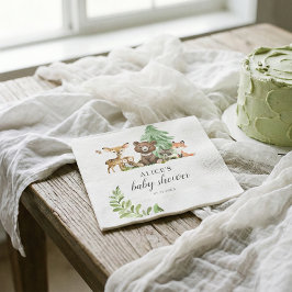 Boho Woodland Animals赤ちゃん素朴シャワーナプキン スタンダードカクテルナプキン