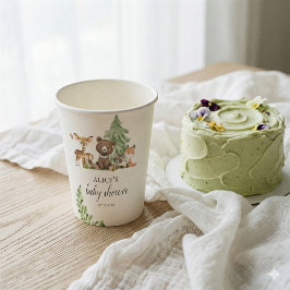 Boho Woodland Animals赤ちゃん素朴シャワー 紙コップ