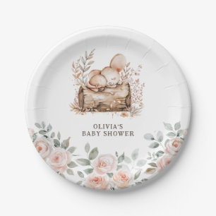 Boho Woodland Animals & Baby Shower ペーパープレート
