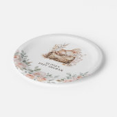 Boho Woodland Animals & Baby Shower ペーパープレート (アングル)