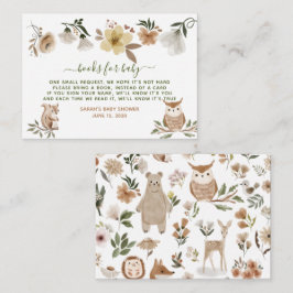 Boho Woodland Animals Baby Shower Bookリクエスト エンクロージャーカード