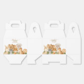 Boho Woodland animals Baby Shower Floral Script フェイバーボックス (見開き)