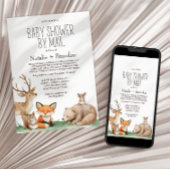 Boho Woodland Animals By Mailベビーシャワー 招待状