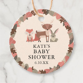 Boho Woodland Animals Forest Baby Shower フェイバータグ