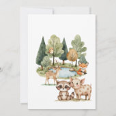 Boho Woodland Animals Girl Baby Shower 招待状 (裏面)