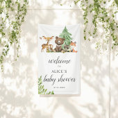 Boho Woodland Animals Welcome Baby Shower Banner 横断幕