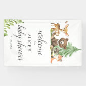 Boho Woodland Animals Welcome Baby Shower Banner 横断幕 (横)