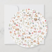 Boho Woodland Animals Wreath Baby Shower サンキューカード (裏面)