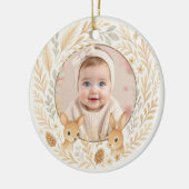 Boho Woodland Baby First Christmas Keepsake セラミックオーナメント (左)