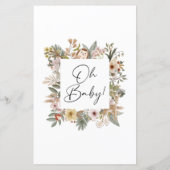 Boho Woodland Baby Showerの予測とアドバイス (裏面)