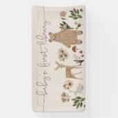 Boho Woodland Baby Showerウェルカムバナー 横断幕 (縦)