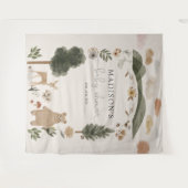 Boho Woodland Baby Shower Backdrop Tapestry タペストリー (正面(横))