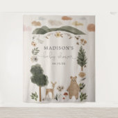 Boho Woodland Baby Shower Backdrop Tapestry タペストリー (正面)