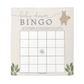 Boho Woodland Baby Shower Bingo 40シート ノートパッド (正面)