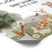 Boho Woodland Baby Shower Boho Woodland Welcome ポスター (角)