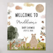 Boho Woodland Baby Shower Boho Woodland Welcome ポスター (正面)