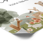 Boho Woodland Baby Shower Pavies ポスター (角)