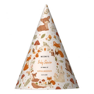 Boho Woodland Baby Shower | Rustic Forest Animals パーティーハット