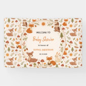Boho Woodland Baby Shower | Rustic Forest Animals  横断幕 (横)