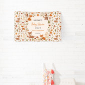Boho Woodland Baby Shower | Rustic Forest Animals 横断幕 (インサイチュ)