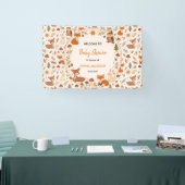 Boho Woodland Baby Shower | Rustic Forest Animals 横断幕 (トレードショー)