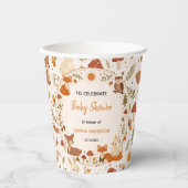 Boho Woodland Baby Shower | Rustic Forest Animals 紙コップ (正面)