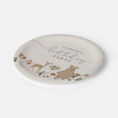 Boho Woodland Birthday Party ペーパープレート (アングル)