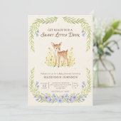 boho woodland deer greenery baby shower 招待状 (スタンド正面)