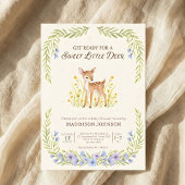 boho woodland deer greenery baby shower 招待状