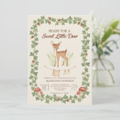boho woodland deer greenery baby shower 招待状 (スタンド正面)