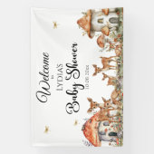 Boho Woodland Forest Animals Baby Showerへようこそ 横断幕 (縦)