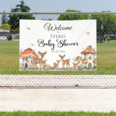 Boho Woodland Forest Animals Baby Showerへようこそ 横断幕 (インサイチュ)