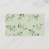 Boho Woodland Greenery動物向けベビー エンクロージャーカード (裏面)