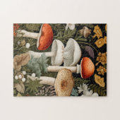Boho Woodland Mushrooms Wildflower Garden ジグソーパズル (横)