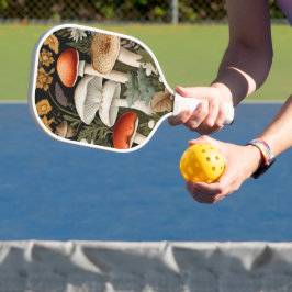 Boho Woodland Mushrooms Wildflower Garden ピックルボールラケット