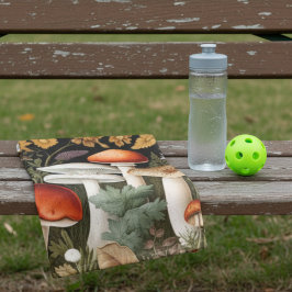 Boho Woodland Mushrooms Wildflower Garden Sports ハンドタオル
