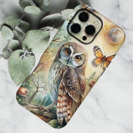 Boho Woodland Owl iPhone 16 Pro Maxケース