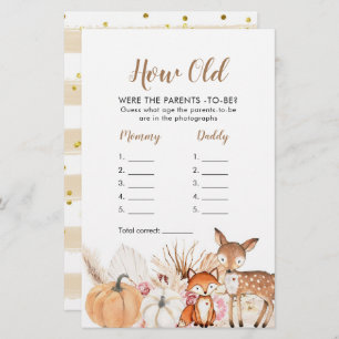 Boho Woodland Pumpkin両親の年齢