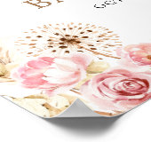 Boho Woodland Pumpkin Baby Shower Welcome Sign ポスター (角)